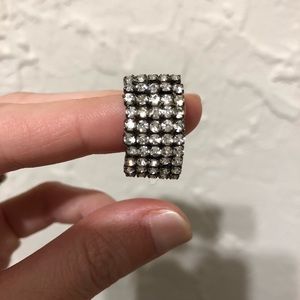 Sparkly stretch statement ring.